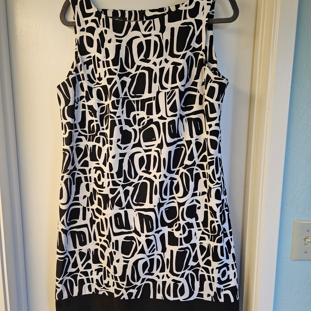 Abstract Black and White Mini Dress